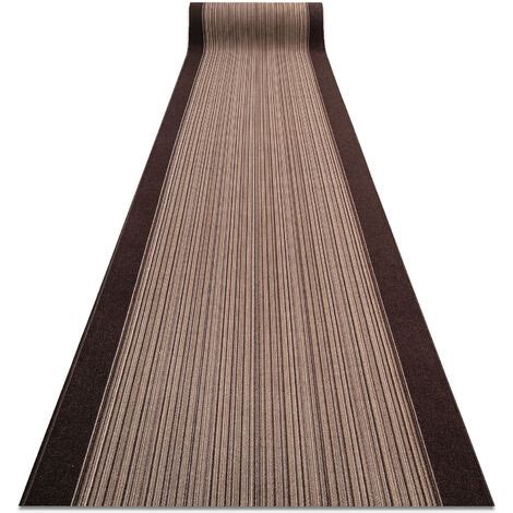 Alfombra de pasillo con refuerzo de goma CARNABY marrón 80cm brown