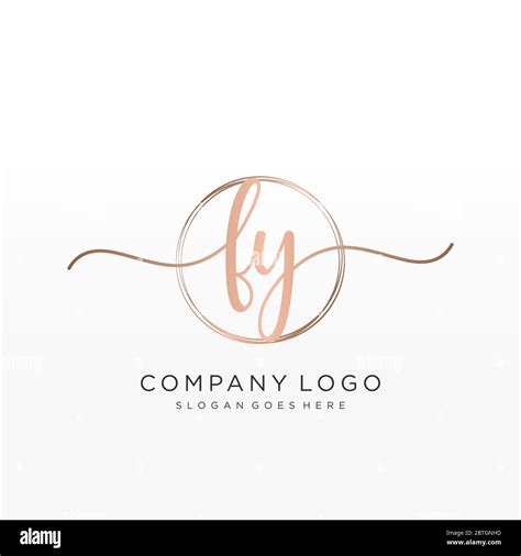 Fy Initial Handwriting Logo With Circle Hand Drawn Template Vector