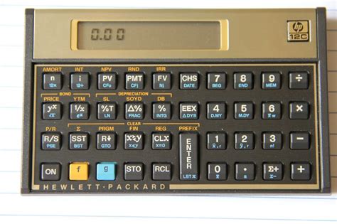 Vintage 1988 HP 12C FINANCIAL CALCULATOR Hewlett Packard LEATHER CASE