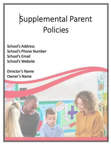 Supplemental Parent Policies Handbook By Admin 4 You Tpt