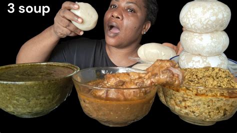 African Food Mukbang Fufu Difference Soup Egusi Soup Black Soup