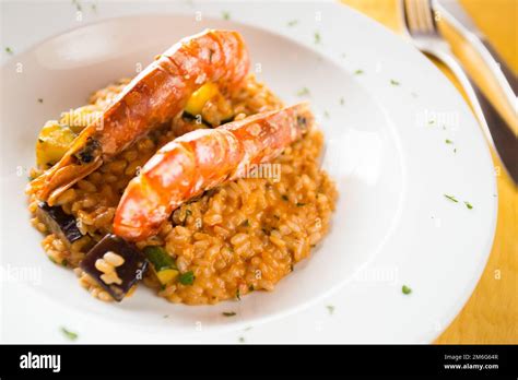 Risotto With Schrimps Risotto Is A Northern Italian Rice Dish Cooked