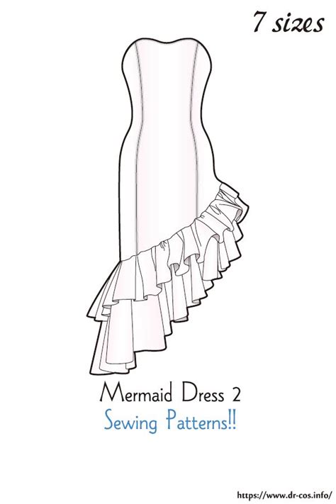 Mermaid Dress 2 Sewing Patterns Japanese Sewing Patterns Diy Sewing