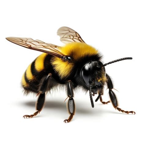 Premium Ai Image Realistic Lighting Bumble Bee On White Background