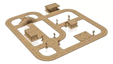 Pista De Carrinhos Hot Wheels Mini Cidade Em Mdf Parcelamento Sem Juros