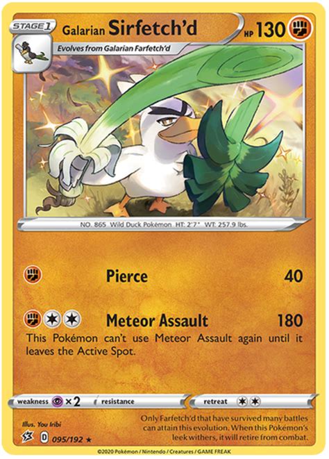 Galarian Sirfetch D Rebel Clash 95 Pokemon Card