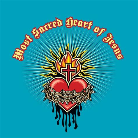 Catholic Symbol Most Sacred Heart Of Jesus 25231512 Vector Art At Vecteezy