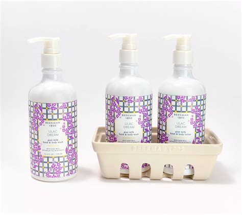 Beekman 1802 Goat Milk Hand Wash And Lotion Ceramic Caddy Set QVC