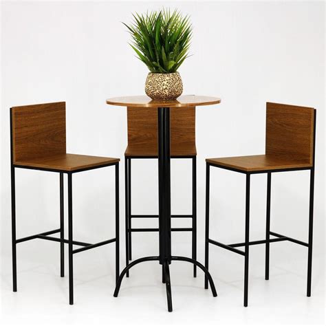 Conjunto Mesa Alta Bar Bistr Alabama Banquetas De Ferro Kiel