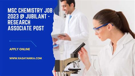 Msc Chemistry Job Jubilant Research Associate Post