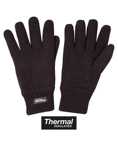 Mens Thinsulate Gloves Thermal Fleece Lined Knitted Winter Gloves One