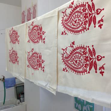 Paisley Screen Printed Tea Towel Folksy