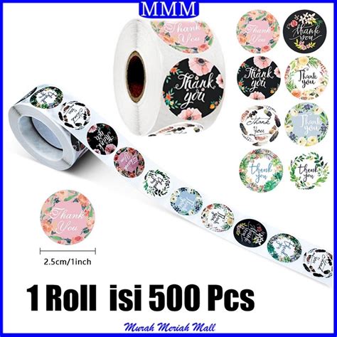 Jual Mmm Sticker Roll Isi Pcs Thank You Self Adhesive Seal Label