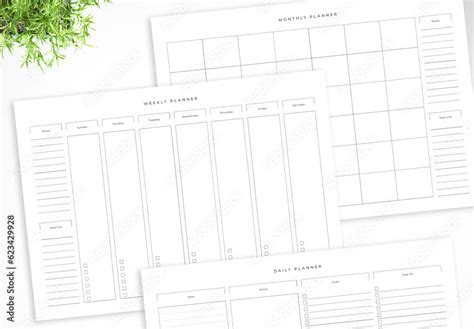 Desk Weekly and Monthly Planner A3 Stock Template | Adobe Stock