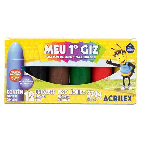 Giz De Cera Meu Primeiro Giz Cores Acrilex Papelaria Castelo