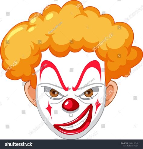 Creepy Clown Face On White Background Stock Vector (Royalty Free ...