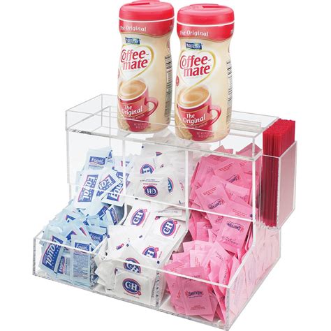 Cal Mil 786 Acrylic Top Loading 3 Bin Coffee Condiment Organizer 12 X 8 X 9 14