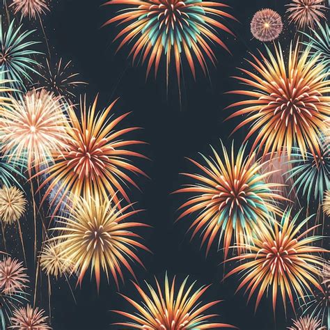 Premium Photo A Seamless Pattern Of Fireworks