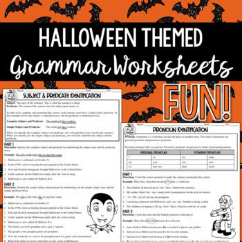 Halloween Grammar Worksheets By The Daring English Teacher Tpt