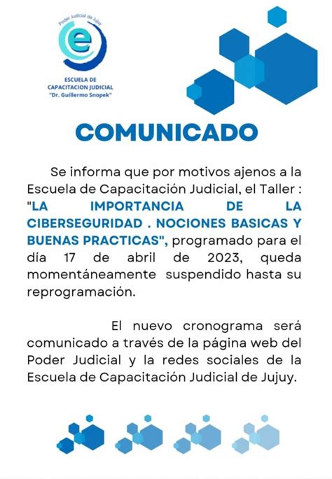 Se Suspende Sexta Jornada De Capacitaci N Del Taller La Importancia De