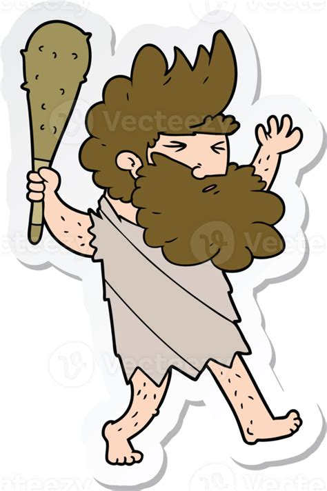 Sticker Of A Cartoon Cave Man 45190514 Png