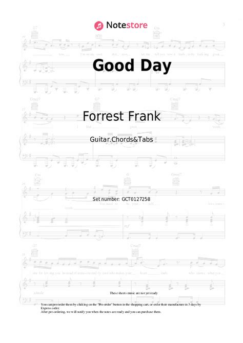 Good Day Chords And Tabs Forrest Frank In Note Store Guitar