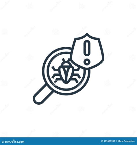 Antivirus Vector Icon Isolated On White Background Outline Thin Line