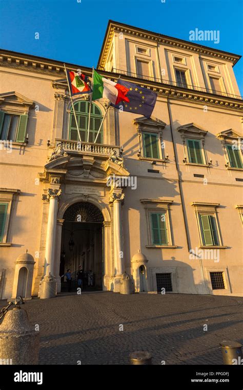 ROME ITALY JUNE 24 2017 Sunset View Of Quirinal Palace At Piazza