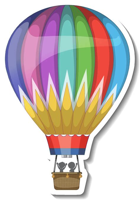 A Sticker Template With Hot Balloon Air Isolated 3047853 Vector Art At