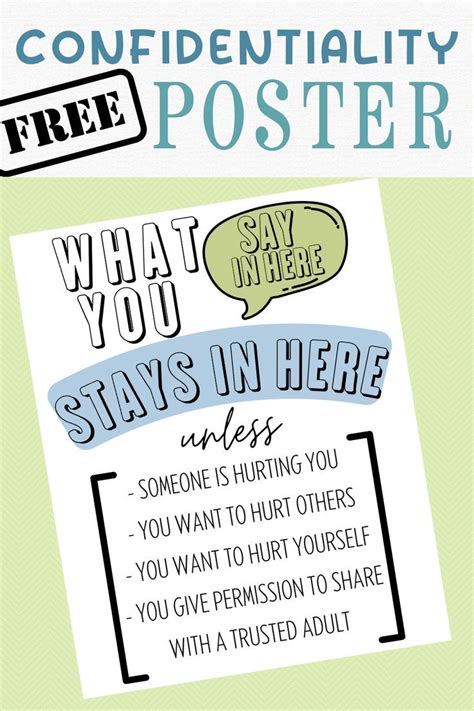 Free Confidentiality Poster Perfect For Counselors Teachers And