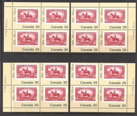 Canada Sc 911 Mnh Pb Set4 1982 35c Rcmp Constable Canada General