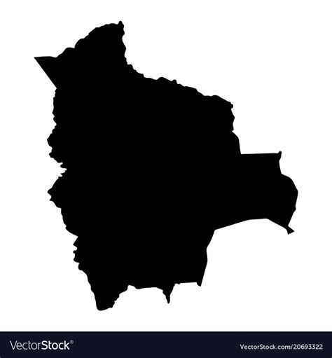 Black Silhouette Country Borders Map Bolivia Vector Image