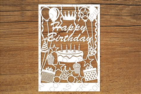 Happy Birthday Card SVG Files For Silhouette Cameo And Cricut By