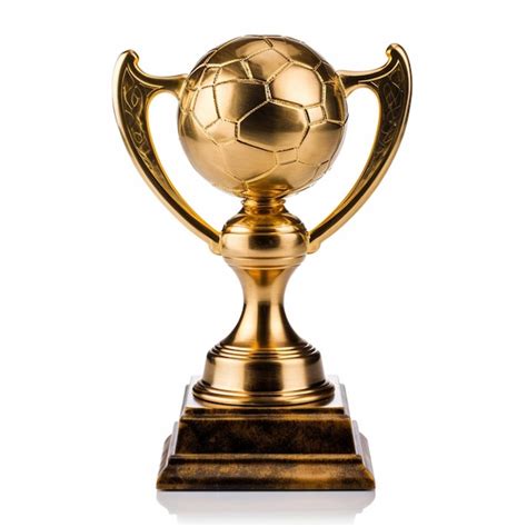 Premium AI Image | There is a gold trophy with a soccer ball on it ...