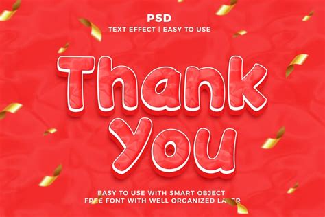 Premium Psd Thank You 3d Editable Photoshop Text Effect Style Psd With Background