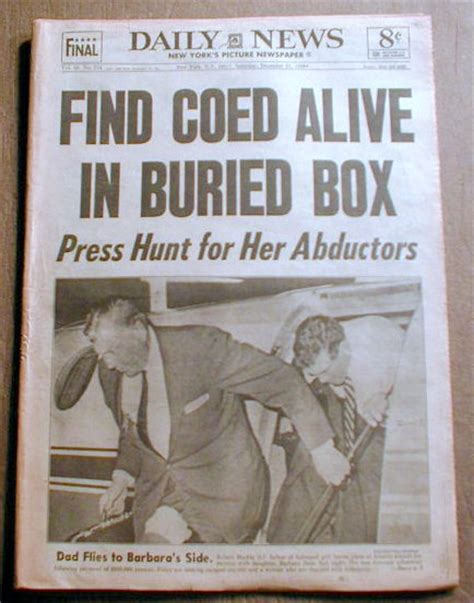 1968 Ny Daily News Newspaper Barbara Jean Mackle Kidnapped Buried In