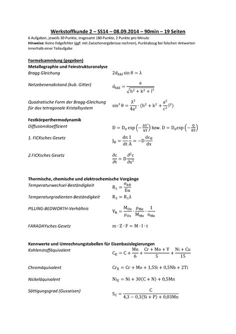 Ss14 Pruefung Loesung Werkstoffkunde 2 SS14 08 09 90min 19