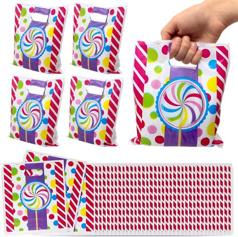 Candyland Party Favor Bags For Kids Bulk Cute Plastic