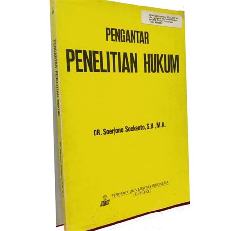 Jual Buku Pengantar Penelitian Hukum Original Soerjono Soekanto Di