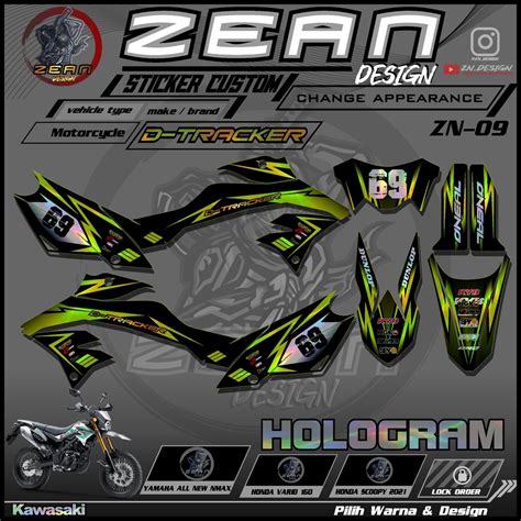 Jual COD Sticker Striping Hologram Motor Cross DTRACKER Semi Fullbody