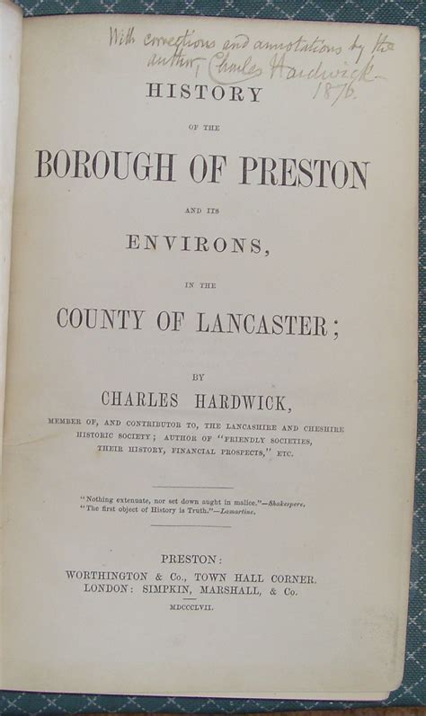 History of the Borough of Preston and its Environs in the County of ...