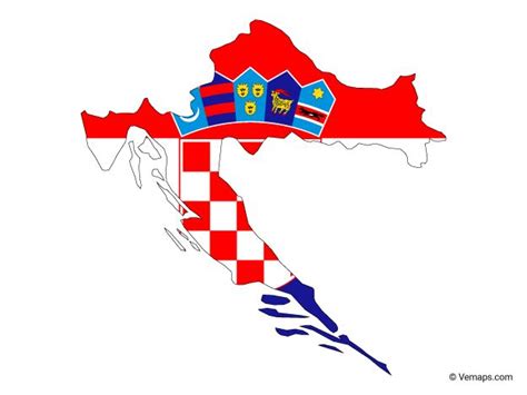 Flag Map of Croatia | Free Vector Maps | Croatia map, Croatia flag, Map vector