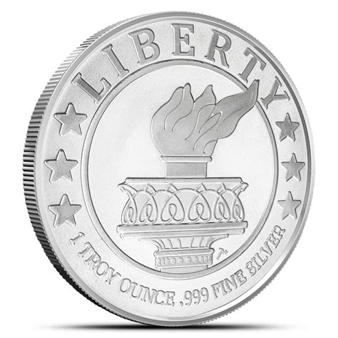 Oz Silvertowne Lady Liberty Silver Round New L Bgasc