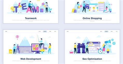 Landing Page Templates Flat Concept, Graphic Templates - Envato Elements