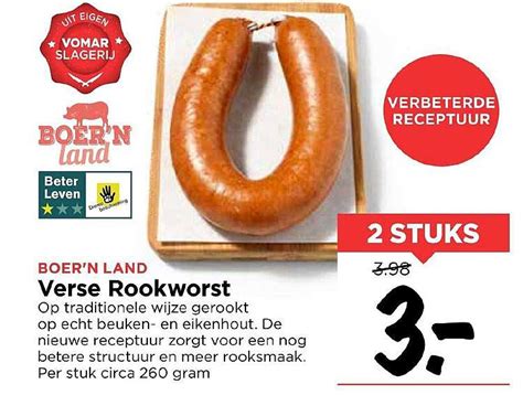 Boer N Land Verse Rookworst Aanbieding Bij Vomar 1Folders Nl