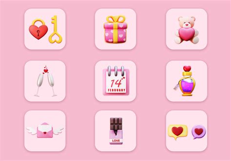 Valentine S Day 3d Icon Pack On Behance