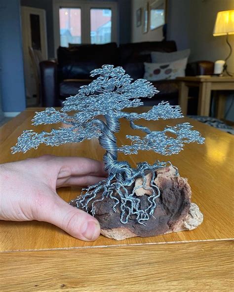 Wire Strands Are Shaped Into Sculptures of Bonsai Trees