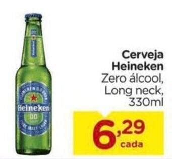 Cerveja Heineken Zero álcool Long neck 330ml oferta na Carrefour