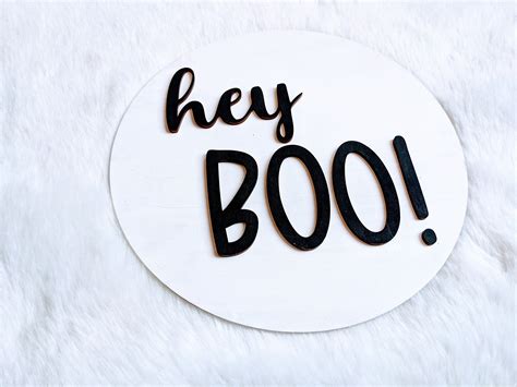 Hey Boo Halloween Porch Sign Front Door Halloween Sign Wood - Etsy