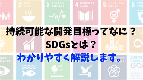 持続可能な開発目標ってなに？sdgsとは？わかりやすく解説します。 ”なにそれ”を”わかりやすく”するメディア 大人の学び直しブログ